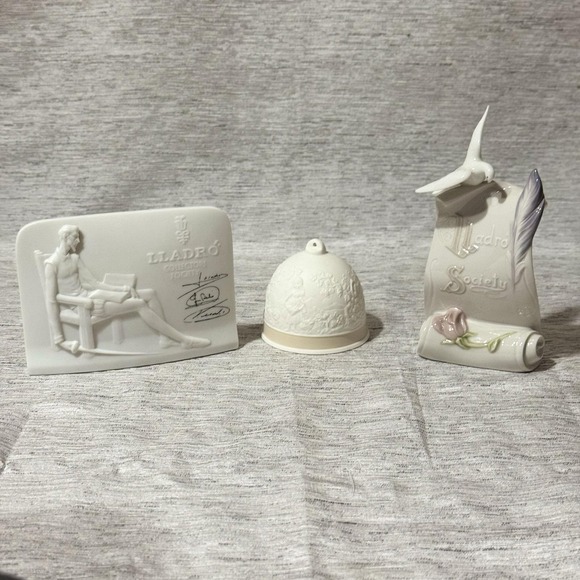 Lladro Collectors Society: Don Quixote Plaque Fall Bell Bird Rose Figurine Lot